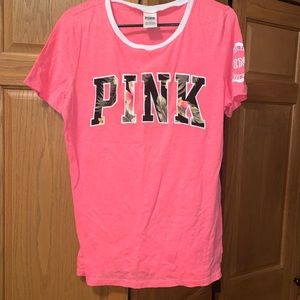 Pink Victoria Secret Hawaiian Themed Tshirt